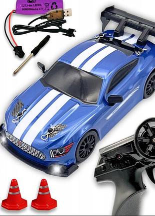 Радиоуправляемая дрифт-машина 1:24 ford mustang машинка на пульте управления 4wd синяя