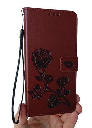 Чохол книжка з візерунком для samsung а31 чохол книжка на самсунг а31(sm-a315) коричневий