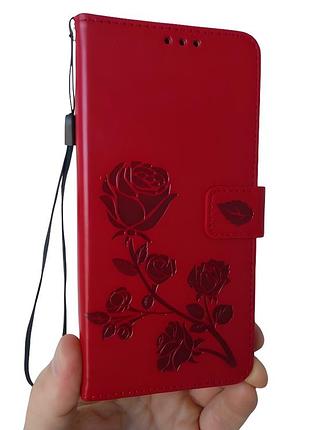 Чохол книжка з візерунком для samsung а31 чохол книжка на самсунг а31(sm-a315) червоний