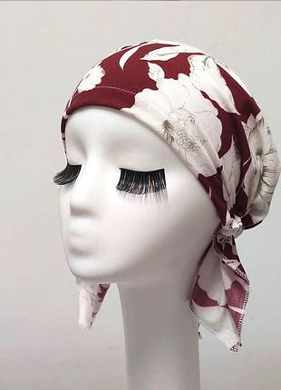 Тюрбан шапка чалма с принтом (головные уборы после химиотерапии)