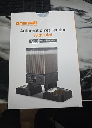Автоматическая кормушка для котов oneisall 5l с двумя мисками, wi-fi (5g/2.4g), управление через приложение, из нержавеющей стали, голосовой за секретив