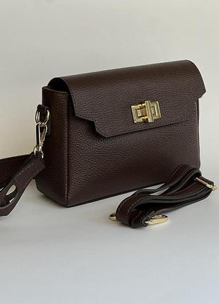 Сумка крос-боди из натуральной кожи amelia шоколад