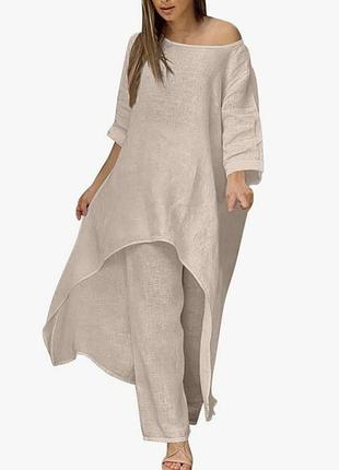 Льняная туника в стиле бохо