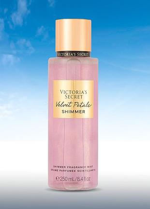 Спрей для тіла victoria’s secret velvet petals shimmer 250 мл парфумований спрей з блиском