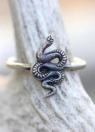 Кольцо серое змія snake , нержавеющая сталь 17мм