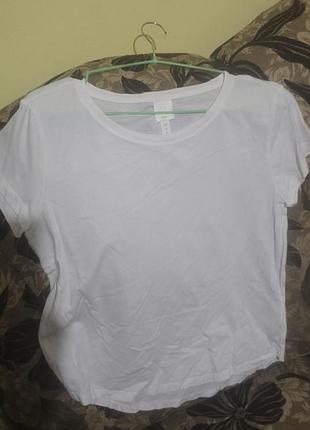 Біла базова футболка h&m