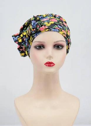 Тюрбан шапка чалма с принтом (головные уборы после химиотерапии)