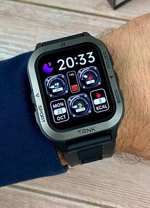Розумний тактичний смарт годинник kpet tank m2 mart watch чорний спортивний yousf