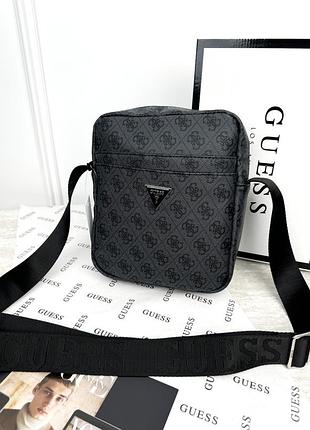 Мужская сумка guess через плечо lux серый е