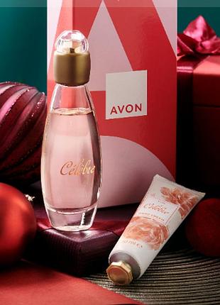 Подарочный парфюмерный набор avon celebre в коробке духи для женщин девушек