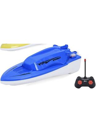 Детский игрушечный катер на радиоуправлении лодка с пультом управления водный кораблик на пульте для мальчика 5+ лет синий