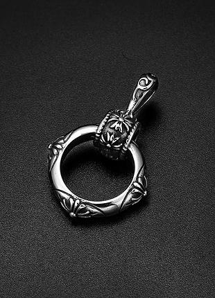 Винтажный подвес кулон с гравировкой нержавеющая сталь