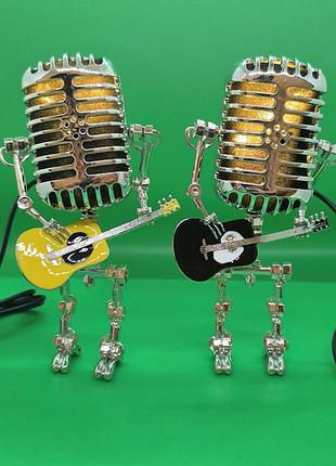 Ночник ретро микрофон с гитарой