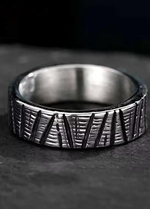 Кольцо серое hatching нержавеющая сталь женское мужское