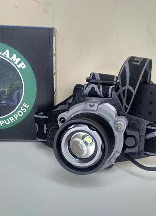 Фонарь налобный police w002-xpe, motion sensor, 2x18650, zoom, зу microusb, box