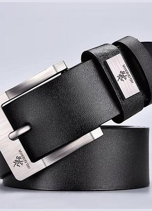 Мужской кожаный ремень – 120 см, чёрный