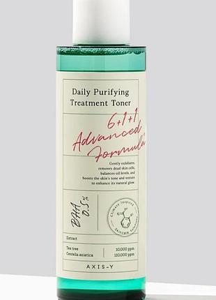 Тоник для проблемной кожи с центеллой и bha-кислотой axis-y daily purifying treatment toner