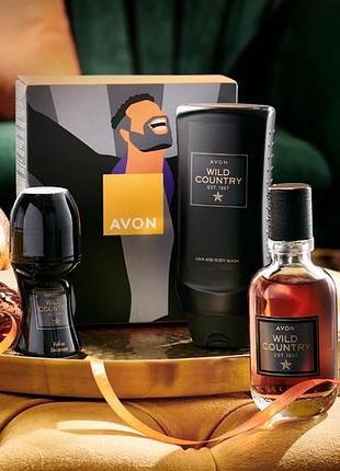Подарочный набор avon wild country мужской парфюмерный набор косметики духи для мужчины парня в коробке