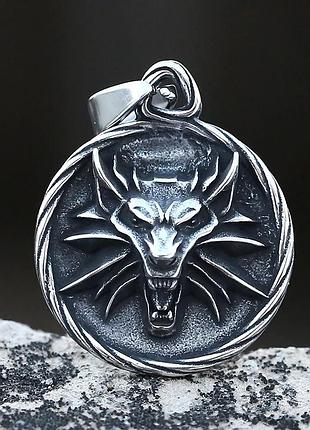 Кулон "волчья голова" – из нержавеющей стали 316l