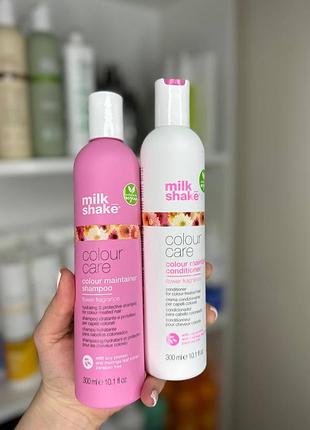 Шампунь и кондиционер для окрашенных волос milk shake flower fragrance