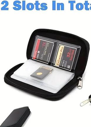 Чехол-органайзер для карт памяти на 22 слота для cf / sd / micro sd / sdhc / ms / ds