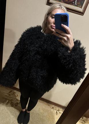 Шуба з екохутра лами