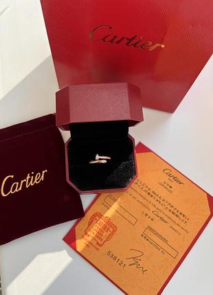 Женское кольцо/кольцо в стиле cartier гвоздик 18 размер серебро/золото + полная брендированная упаковка