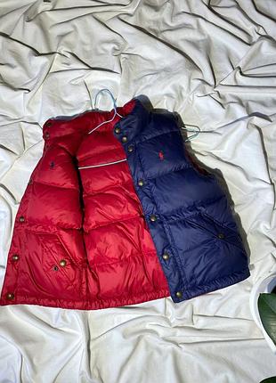 Двухстороння детская  стеганая безрукавка polo ralph lauren 8 лет