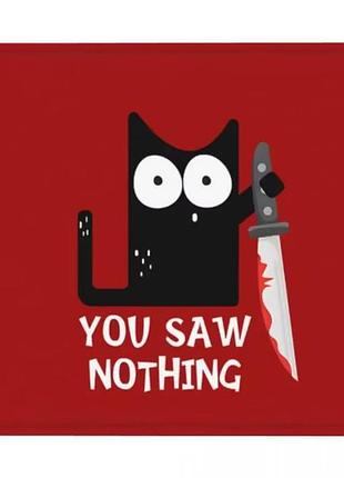 Килимок придверний 40х60 см в передпокій для ванної та туалету біля вхідних дверей під двері з котом прикольний