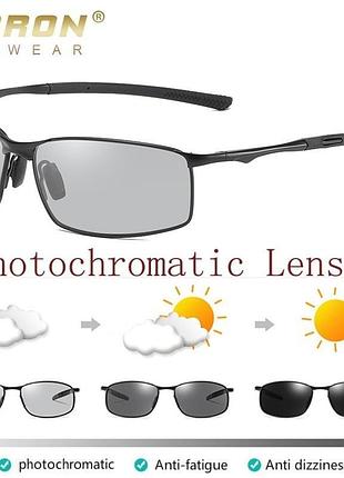 Окуляри сонцезахисні фотохромні прямокутні aoron hd559