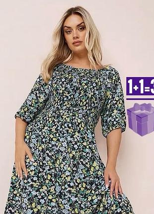 🥰 міді сукня резинка в квітковий принт simply be 30