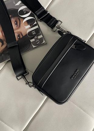 Сумка чоловіча coach graham crossbody чорний класичний