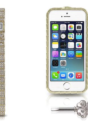 Бампер для iphone 5 metal secret with diamonds