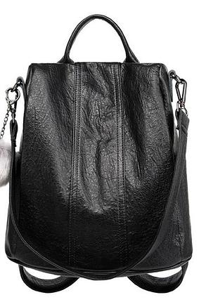 Женский рюкзак натуральная кожа черный( 6078 )