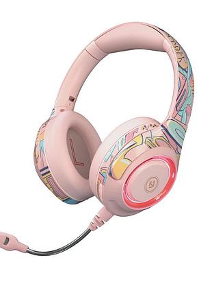 Бездротові ігрові bluetooth-навушники el-a2 з мікрофоном рожевий