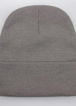 Стильная яркая шапка унисекс (серая)
