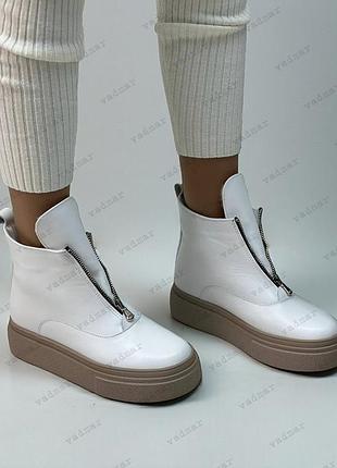 36-41 рр деми/зима высокие кроссовки на платформе натуральная кожа/замша черные, белые, бежевые, капучино