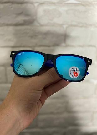 Солнцезащитные очки ray ban wayfarer polarized рай бан рей бен классические вайфарер с поляризацией разноцветн синий