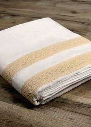 Пододеяльник беленый лен 150х210 с кружевами