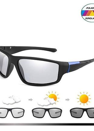 Очки солнцезащитные фотохромные vivibee v4029 спортивные черно-синяя оправа