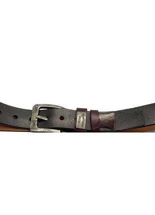 Бренд! ремінь чоловічий 4 см натуральна шкіра темно бордовий( 4029 )