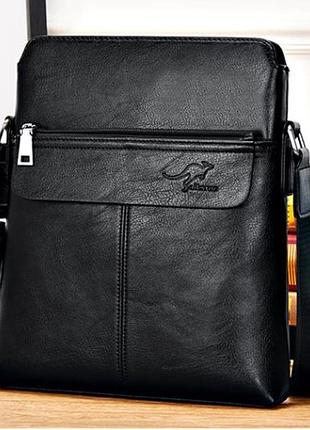 Сумка натуральная кожа мужская черная( 0182 )