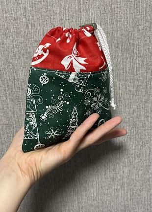 Різдвяні мішечки з бавовни для подарунків і солодощів