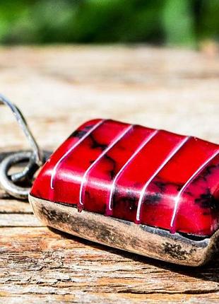 Винтажная подвеска,кулон! серебро! натуральный коралл! mexico! эксклюзив!!!