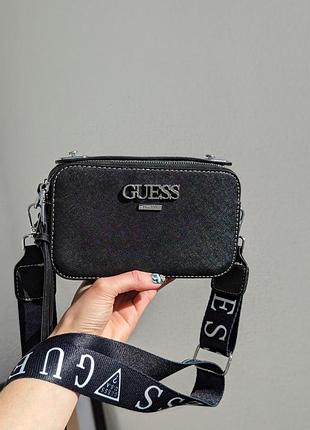 Черная женская сумочка кросс боди гесc женская сумка через плечо guess брендовая женская сумочка черный