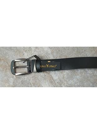 Ремень мужской 4 см натуральная кожа черный( 4039 )