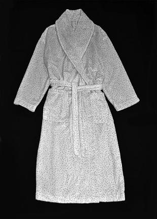 Длинный теплый плюшевый халат m&amp;s тонкий велсофт р.l\xl
