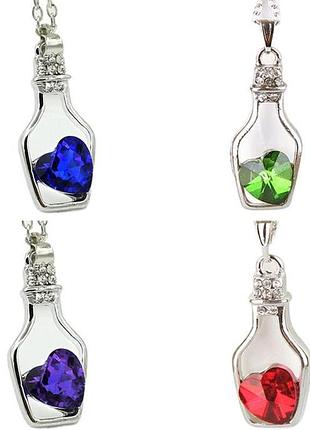 Підвіска "серце в пляшечці" фіолетовий