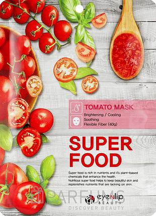 Тканевая маска для лица с помидорами eyenlip super food tomato mask