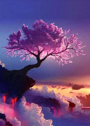 Алмазная вышивка 5d, сакура 32*42